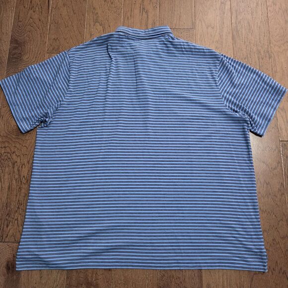 Polo Ralph Lauren Polo Shirt Mens 4XB 4XL Big Blue Striped Stretch Golfer Golf - Picture 5 of 8